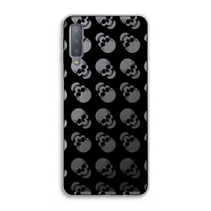 CaseCompany Musketon Skulls: Samsung Galaxy A7 (2018) Transparant Hoesje