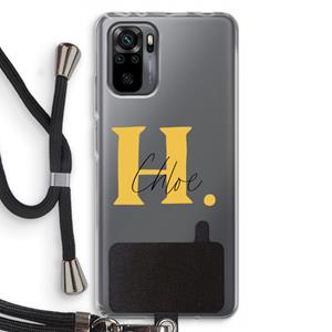 CaseCompany Amber Script: Xiaomi Redmi Note 10 Pro Transparant Hoesje met koord