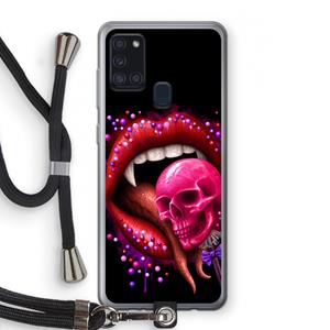 CaseCompany Dodelijk zoet: Samsung Galaxy A21s Transparant Hoesje met koord
