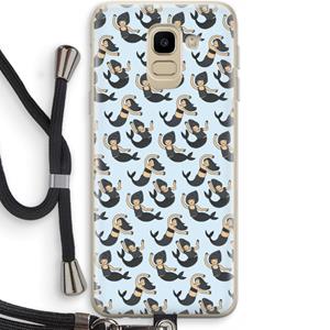 CaseCompany Zeemeermin: Samsung Galaxy J6 (2018) Transparant Hoesje met koord