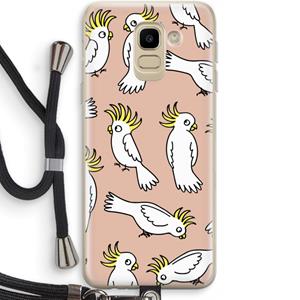 CaseCompany Papegaai: Samsung Galaxy J6 (2018) Transparant Hoesje met koord
