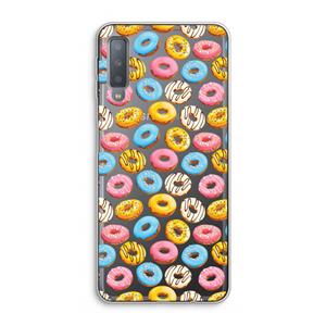 CaseCompany Pink donuts: Samsung Galaxy A7 (2018) Transparant Hoesje