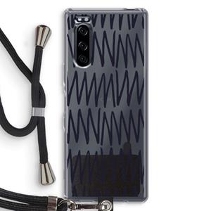 CaseCompany Marrakech Zigzag: Sony Xperia 5 Transparant Hoesje met koord