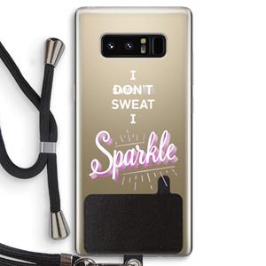 CaseCompany Sparkle quote: Samsung Galaxy Note 8 Transparant Hoesje met koord
