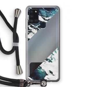 CaseCompany Golven: Samsung Galaxy A21s Transparant Hoesje met koord