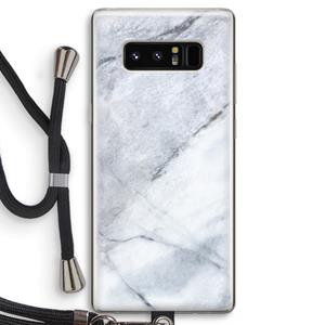 CaseCompany Witte marmer: Samsung Galaxy Note 8 Transparant Hoesje met koord