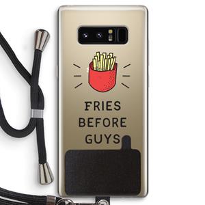 CaseCompany Fries before guys: Samsung Galaxy Note 8 Transparant Hoesje met koord