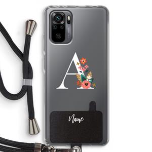 CaseCompany Pink Bouquet: Xiaomi Redmi Note 10 Pro Transparant Hoesje met koord