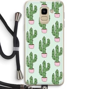 CaseCompany Cactus Lover: Samsung Galaxy J6 (2018) Transparant Hoesje met koord