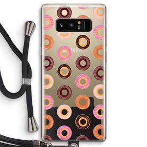 CaseCompany Donuts: Samsung Galaxy Note 8 Transparant Hoesje met koord