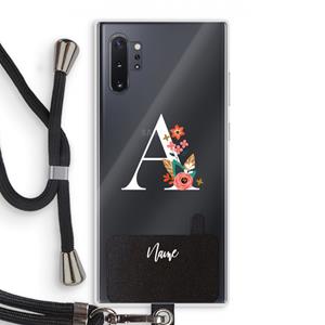 CaseCompany Pink Bouquet: Samsung Galaxy Note 10 Plus Transparant Hoesje met koord