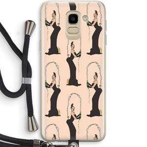 CaseCompany Pop Some Kim: Samsung Galaxy J6 (2018) Transparant Hoesje met koord