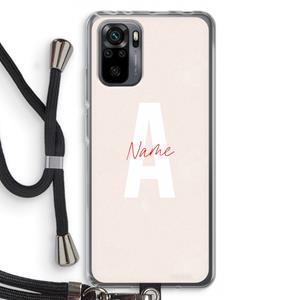 CaseCompany Strawberry Milkshake: Xiaomi Redmi Note 10 Pro Transparant Hoesje met koord