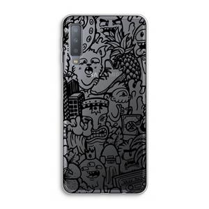 CaseCompany Vexx Black Mixtape: Samsung Galaxy A7 (2018) Transparant Hoesje