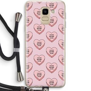 CaseCompany Chicks before dicks: Samsung Galaxy J6 (2018) Transparant Hoesje met koord