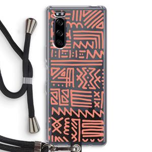 CaseCompany Marrakech Pink: Sony Xperia 5 Transparant Hoesje met koord
