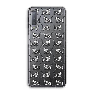 CaseCompany Zwarte poes: Samsung Galaxy A7 (2018) Transparant Hoesje