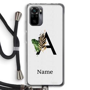 CaseCompany Charcoal Flora: Xiaomi Redmi Note 10 Pro Transparant Hoesje met koord