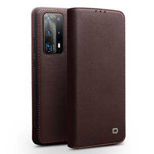 echt lederen luxe wallet hoes - Huawei P40 - Bruin