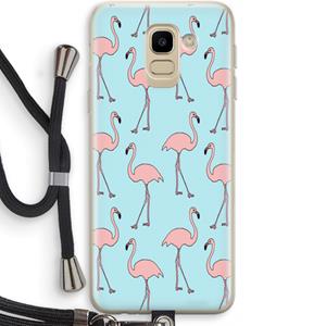 CaseCompany Anything Flamingoes: Samsung Galaxy J6 (2018) Transparant Hoesje met koord