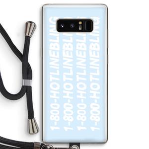 CaseCompany Hotline bling blue: Samsung Galaxy Note 8 Transparant Hoesje met koord