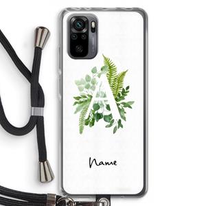 CaseCompany Green Brush: Xiaomi Redmi Note 10 Pro Transparant Hoesje met koord