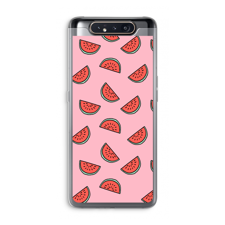 CaseCompany Watermeloen: Samsung Galaxy A80 Transparant Hoesje