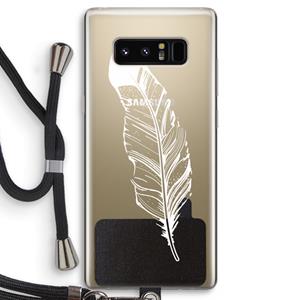CaseCompany Pluim: Samsung Galaxy Note 8 Transparant Hoesje met koord