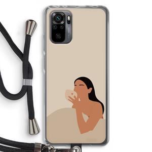 CaseCompany Fresh coffee: Xiaomi Redmi Note 10 Pro Transparant Hoesje met koord