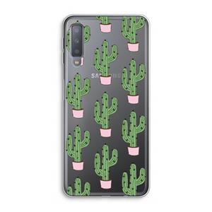 CaseCompany Cactus Lover: Samsung Galaxy A7 (2018) Transparant Hoesje