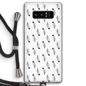 CaseCompany Pluimen: Samsung Galaxy Note 8 Transparant Hoesje met koord