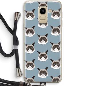 CaseCompany It's a Purrr Case: Samsung Galaxy J6 (2018) Transparant Hoesje met koord