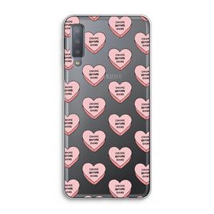 CaseCompany Chicks before dicks: Samsung Galaxy A7 (2018) Transparant Hoesje