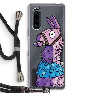CaseCompany Lama: Sony Xperia 5 Transparant Hoesje met koord