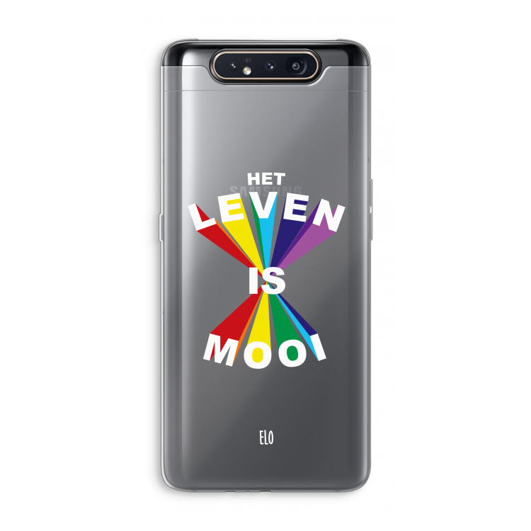 CaseCompany Het Leven Is Mooi: Samsung Galaxy A80 Transparant Hoesje