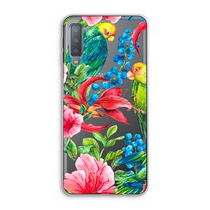CaseCompany Papegaaien: Samsung Galaxy A7 (2018) Transparant Hoesje