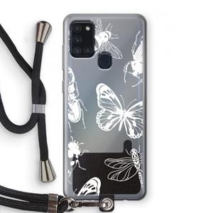 CaseCompany Tiny Bugs: Samsung Galaxy A21s Transparant Hoesje met koord
