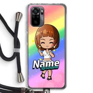 CaseCompany Chibi Maker vrouw: Xiaomi Redmi Note 10 Pro Transparant Hoesje met koord