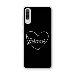 CaseCompany Forever heart black: Samsung Galaxy A70 Transparant Hoesje