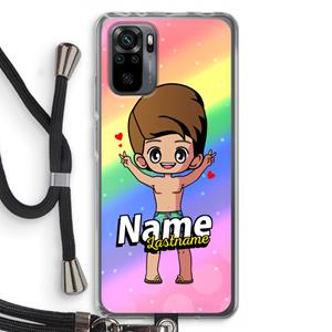CaseCompany Chibi Maker man: Xiaomi Redmi Note 10 Pro Transparant Hoesje met koord