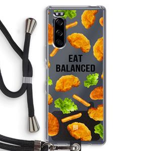CaseCompany Eat Balanced: Sony Xperia 5 Transparant Hoesje met koord