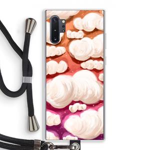 CaseCompany Katoen Wolken: Samsung Galaxy Note 10 Plus Transparant Hoesje met koord