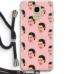 CaseCompany Ugly Cry Call: Samsung Galaxy J6 (2018) Transparant Hoesje met koord