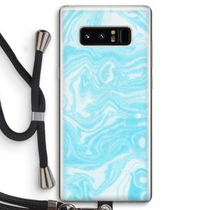 CaseCompany Waterverf blauw: Samsung Galaxy Note 8 Transparant Hoesje met koord