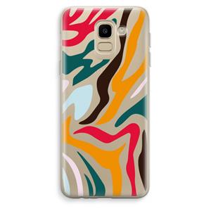 CaseCompany Colored Zebra: Samsung Galaxy J6 (2018) Transparant Hoesje
