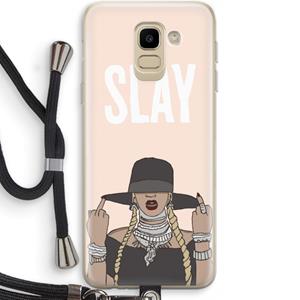 CaseCompany Slay All Day: Samsung Galaxy J6 (2018) Transparant Hoesje met koord