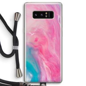 CaseCompany Roze explosie: Samsung Galaxy Note 8 Transparant Hoesje met koord