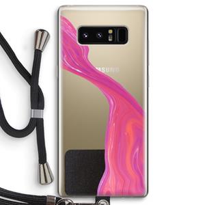 CaseCompany Paarse stroom: Samsung Galaxy Note 8 Transparant Hoesje met koord