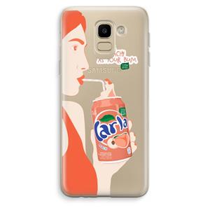 CaseCompany Peach please!: Samsung Galaxy J6 (2018) Transparant Hoesje