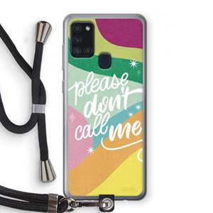 CaseCompany Don't call: Samsung Galaxy A21s Transparant Hoesje met koord